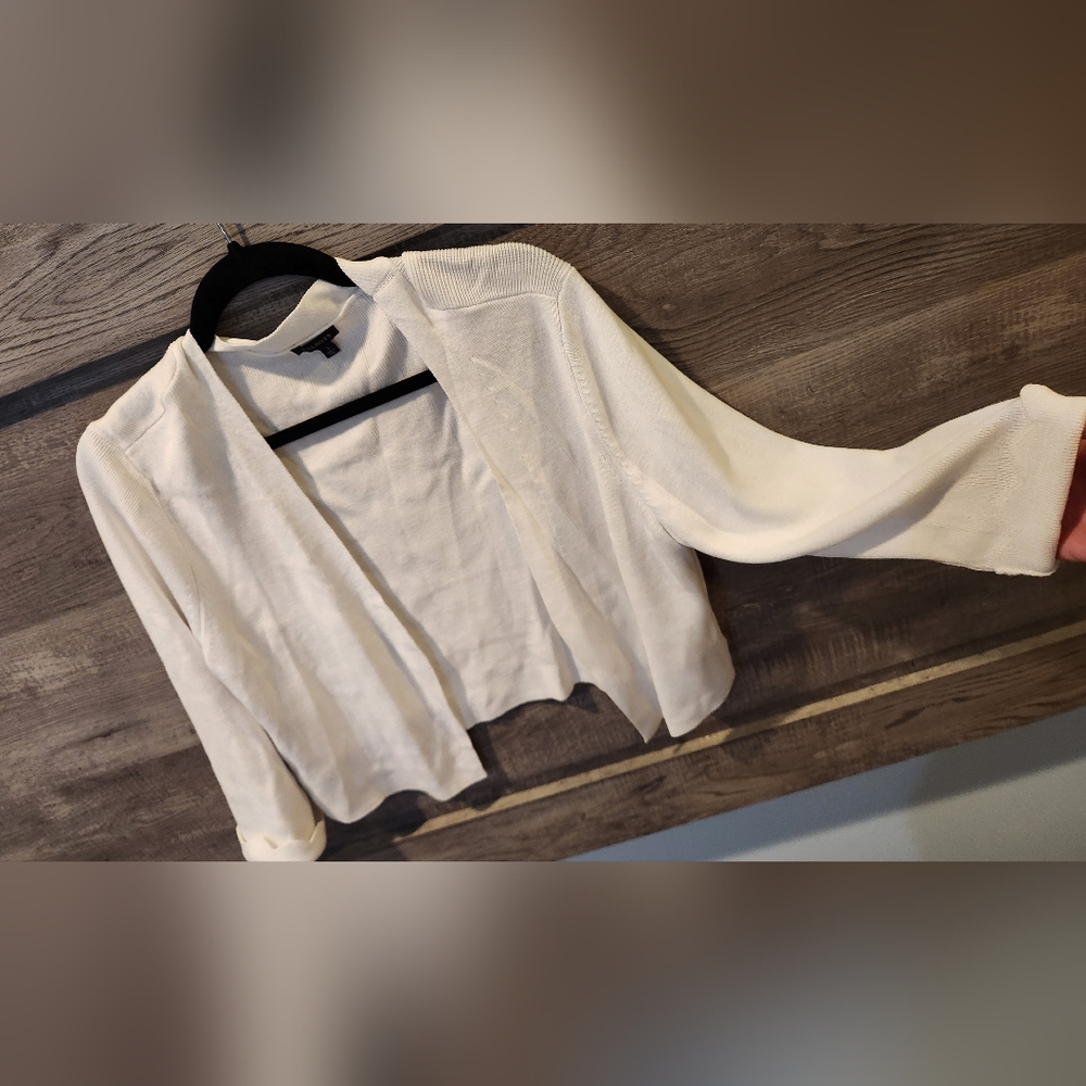 Women's Talbots White Cardigan, Size L - Picture 6 of 10
